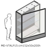 Vetrina espositiva a parete linea ARGURION  "telaio in alluminio".cm152x50x200h. - Vetrina espositiva a parete linea ARGURION  