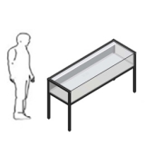Vetrina espositiva a tavolo linea ARGURION, telaio in alluminio, cm 180x60x100h. - Vetrina espositiva a tavolo linea ARGURION, telaio in alluminio, cm 180x60x100h.