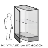 Vetrina espositiva ad isola linea ARGURION "telaio in alluminio"cm 80x152x200h. - Vetrina espositiva ad isola linea ARGURION 