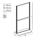 Accessorio  espositivo SIDEROS' pannello  "porta monitor" cm120x50x210h. - Accessorio  espositivo SIDEROS' pannello  