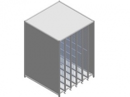 Modulo compatto per archivio con griglie scorrevoli