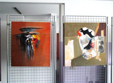 Mostra pittura con griglie espositive linea Expò