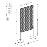 Pannello espositivo EXPO'  "griglia metallica" con basi tonde MD-EXGT2 - Pannello espositivo EXPO'  