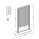 Pann.espositivo SIDEROS' "griglia metallica" con morsetti.MD-PN12G - Pann.espositivo SIDEROS' 