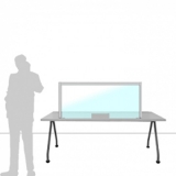 Schermo divisorio MACRO FRONT OFFICE - cm 140x60h con fessura passacarte cm 30x8h - Schermo divisorio MACRO FRONT OFFICE - cm 140x60h con fessura passacarte cm 30x8h