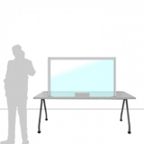 Schermo divisorio MACRO FRONT OFFICE - cm 140x80h  con fessura passacarte cm 30x8h - Schermo divisorio MACRO FRONT OFFICE - cm 140x80h  con fessura passacarte cm 30x8h