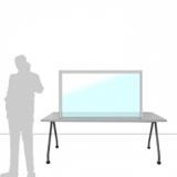 Schermo divisorio MACRO FRONT OFFICE - cm 140x80h con lastra sollevata cm 4 - Schermo divisorio MACRO FRONT OFFICE - cm 140x80h con lastra sollevata cm 4