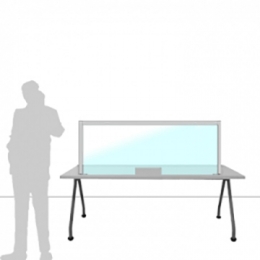 Schermo divisorio MACRO FRONT OFFICE - cm 160x60h con fessura passacarte cm 30x8h