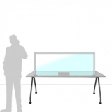 Schermo divisorio MACRO FRONT OFFICE - cm 160x60h con fessura passacarte cm 30x8h - Schermo divisorio MACRO FRONT OFFICE - cm 160x60h con fessura passacarte cm 30x8h