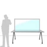 Schermo divisorio MACRO FRONT OFFICE - cm 160x80h con lastra sollevata - Schermo divisorio MACRO FRONT OFFICE - cm 160x80h con lastra sollevata