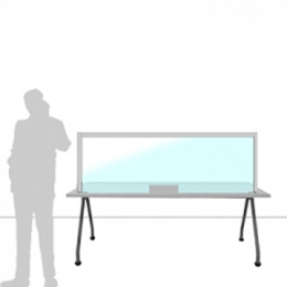 Schermo divisorio MACRO FRONT OFFICE - cm 180x60h con fessura passacarte cm 30x8h