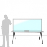 Schermo divisorio MACRO FRONT OFFICE - cm 180x80h con fessura passacarte cm 30x8h - Schermo divisorio MACRO FRONT OFFICE - cm 180x80h con fessura passacarte cm 30x8h