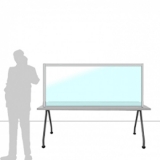 Schermo divisorio MACRO FRONT OFFICE - cm 180x80h con lastra sollevata cm 4 - Schermo divisorio MACRO FRONT OFFICE - cm 180x80h con lastra sollevata cm 4