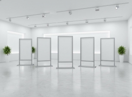 Pann.espositivo SIDEROS' "lamiera metallica" con morsetti.MD-PN12LA