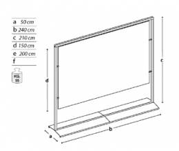 Pannello espositivo SIDEROS'  " lastra composita" con morsetti MD-PN24