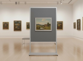 Pannello espositivo SIDEROS'  "lastra finitura feltro" con morsetti.MD-PN12F