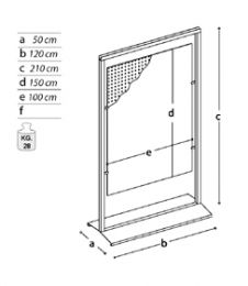 Pannello espositivo SIDEROS'  " lastra punzonata " con morsetti.MD-PN12PU