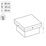 Pedana espositiva linea SIDEROS cm 60x60x40h. - Pedana espositiva linea SIDEROS cm 60x60x40h.