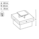 Pedana espositiva linea SIDEROS cm 60x60x70h. - Pedana espositiva linea SIDEROS cm 60x60x70h.