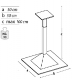 Supporto espositivo linea SIDEROS cm 50x50x100h. - Supporto espositivo linea SIDEROS cm 50x50x100h.