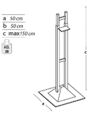 Supporto espositivo linea SIDEROS cm 50x50x150h. - Supporto espositivo linea SIDEROS cm 50x50x150h.