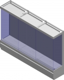 Vetrina espositiva a parete linea THECA cm 60x300x210h MD-VTVP300 - Vetrina espositiva a parete linea THECA cm 60x300x210h MD-VTVP300