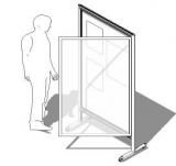 Bacheca autoportante su ruote fondo METALLICO per magneti MD-ALBAM-D2R  - Bacheca autoportante su ruote fondo METALLICO per magneti MD-ALBAM-D2R 
